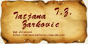 Tatjana Žarković vizit kartica